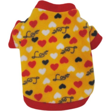 Veste polaire chaude pour chien, manteau d'hiver pour animaux de compagnie, sweat-shirt pour chiot, XS-L, Teddy M - Velours à petites étoiles jaunes (1/3)