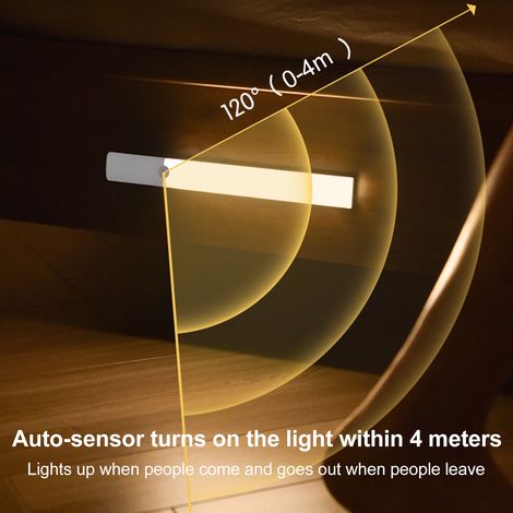 Lampe de nuit rechargeable avec détecteur de mouvement, magnétique, LED - 1/3 pièces, blanc/doux/blanc+yellow+blanc doux - 0.8W, 500mAh (1/2)