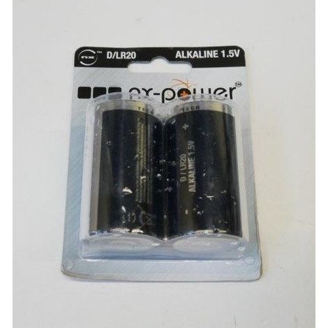 NX - Pile alcaline blister x2 LR20 - D Nx-Power Tech 1.5V 18.4Ah (1/3)