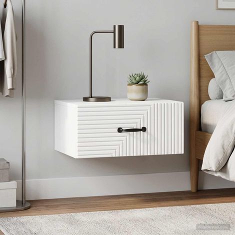 vidaXL Mesita de Noche de Pared 2 uds. Brillante 49 x 34,5 x 20 cm (1/5)