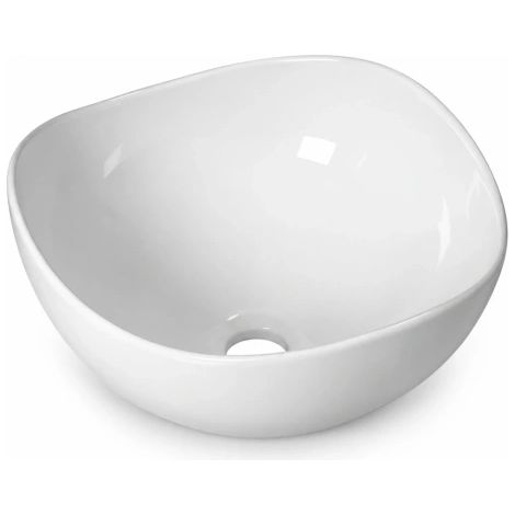 Lavabo da appoggio in ceramica bianca modello lotus 40 38x38x17 cm BARBOTTINA