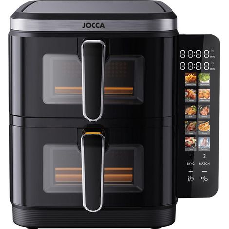 Jocca Friggitrice Ad Aria Digitale Doppio Scompartimento 11 L (5,5 L + 5,5 L) 2600 W 10 Funzioni Display LED Touch (1/2)