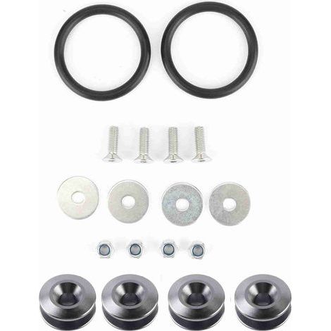 Kit d'habillage de baie moteur de rondelle de pare-chocs/boulon d'alliage d'aluminium de voiture fixation à dégagement rapide gris