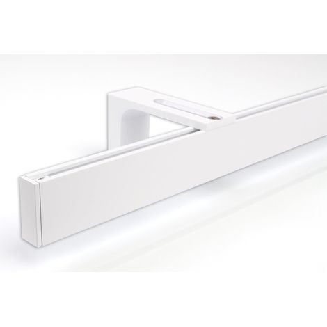 Gardinenschiene Innenlauf auf Maß 1-läufig Weiß - Serie Loft 60cm