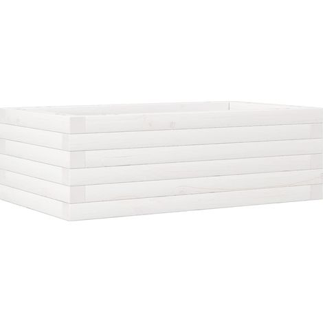 Maison Exclusive - Pflanzkübel Weiß 70x40x23 cm Massivholz Kiefer
