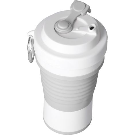 Faltbarer Reisebecher, tragbarer Silikon-Faltbecher, ausziehbarer Trinkbecher, auslaufsicherer Taschen-Kaffeebecher für unterwegs, Büro, Grau (1/5)