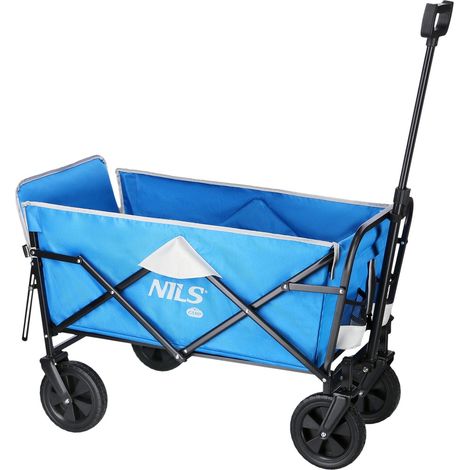 Faltbarer Bollerwagen 125L Handwagen Faltbar Transportwagen Klappbar Wagen Blau (1/5)