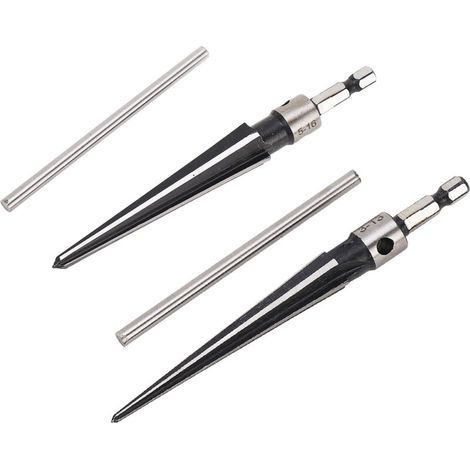 Alésoir conique à 6 trous à cannelures, tige hexagonale, poignée en T pour bois et plastique, 5 à 16 mm, 3 à 13 mm (1/5)