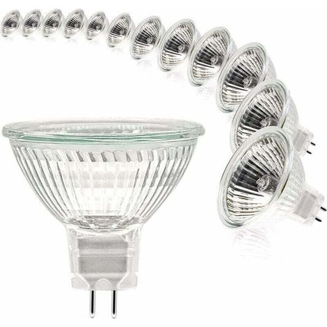 Ampoules Halogènes, Ampoule Spot MR16, Ampoule 12V 35W, Ampoule gu5.3 Ampoule MR16 Dimmable, 2 Broches Ampoules Halogène Blanc Chaud 2700K, Pack de 12 (MR16-35W-12P)