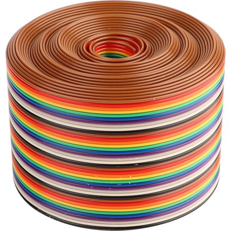 40-pin rainbow flat cable, 1.27 mm pitch, 5.08 cm (2 meters) (1/5)