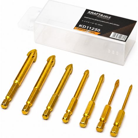 Wolframkarbid-Glasbohrer, 7 Stück Kraft&Dele (1/5)