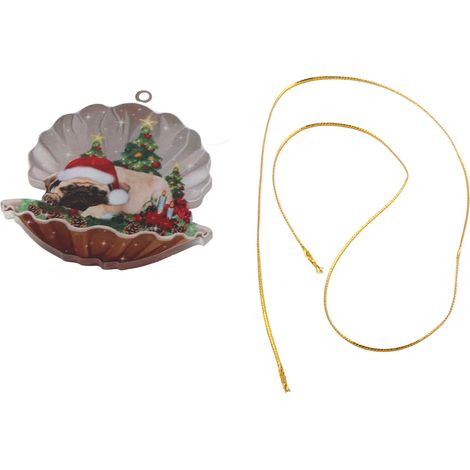Décoration suspendue chien dormant coquillage Noël, pendentif acrylique coquillage chien, ornement sapin voiture maison (1/5)