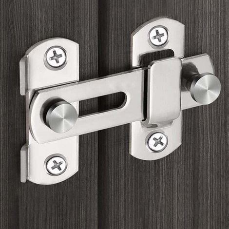 ZVD-Verrou Porte Coulissante Serrure Volet Loquet Porte Verrou Portail à Bascule Boulon avec Vis pour Porte, Fenêtre, Placard et Jardin, Finition Brossée en Acier Inoxydable (1/4)