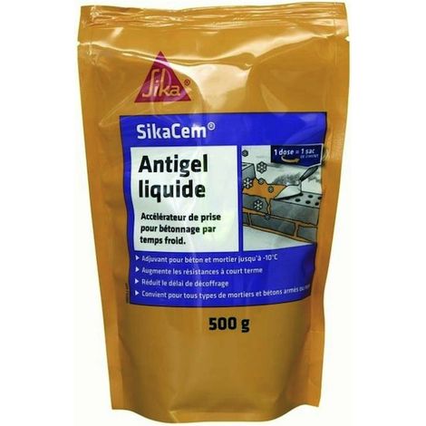 Additif pour bétonnage par temps froid SIKA SikaCem Antigel Liquide - 500g (1/2)