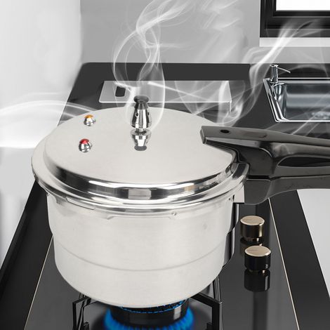 Autocuiseur tout-en-un en aluminium, sûr pour un usage domestique, multifonctionnel et compatible avec les plaques à induction, les cuisinières à gaz et les flammes nues. Diamètre intérieur : 18 cm. (1/5)