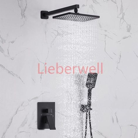 Thermostatic Shower System in Chrome, Commercial Center Set with Cascade and Rainfall, Bath Tub Faucets, Dual Handle, Ceramic Valve Core (1/5)