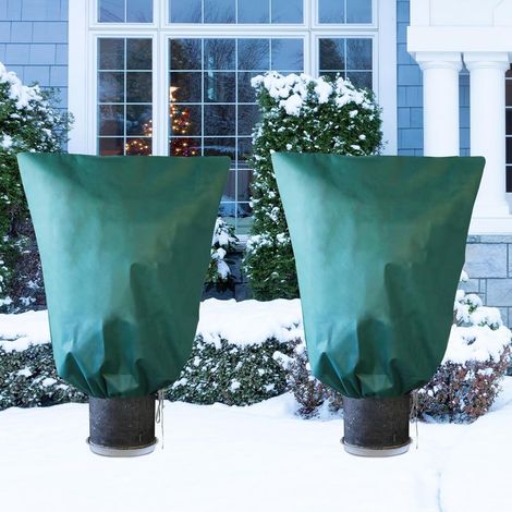 Housse de protection pour plantes d'hiver verte en 2 parties (80120cm) : avec fermeture éclair, adaptée aux plantes, résistante aux UV, réutilisable (1/4)