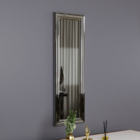 Spiegel Croviana, rechteckig, Wandmontage, transparente Struktur, 30x90h cm, Silber (1/4)