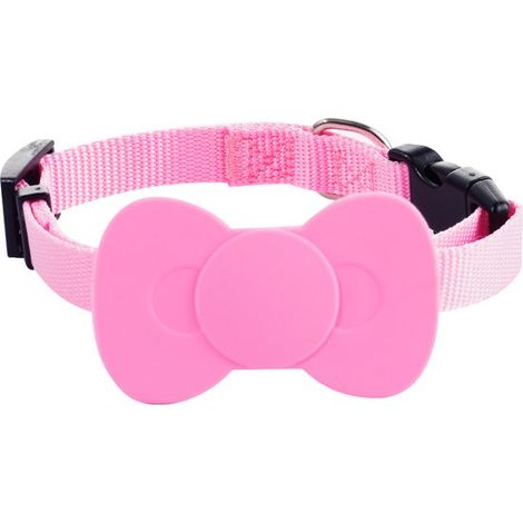 Traceur GPS pour chat - Sans frais mensuels - Compatible iOS/Android - Étanchéité IP67 - Pile CR2032 (1 an et plus) - Collier nylon réglable - Rose - Localisateur d'animaux (1/5)