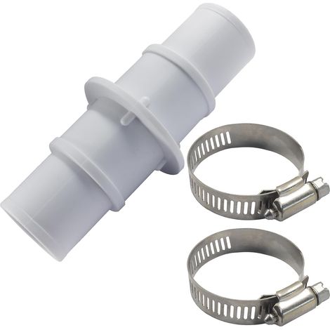 Adattatore per tubo flessibile - Raccordo universale in PVC da 1-1/4" / 1-1/2" - Compatibile con pompe di filtrazione e aspirapolvere - Connessione a tenuta stagna (1 raccordo + 2 fascette metalliche  (1/5)