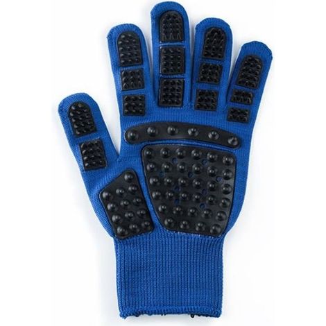 Gants de toilettage pour animaux de compagnie, brosse démêlante pour chats, peigne pour chiens, Massage propre, brosse douce bleu (1/4)
