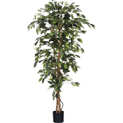 Mica Kunstpflanze Ficus grün im Topf 180 x 100 cm Kunstpflanzen