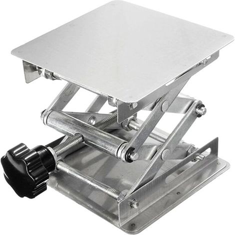 Table élévatrice de Laboratoire Plate-forme de Levage de Laboratoire en Acier Inox élévateur Réglable de Laboratoire 45-150 mm Support de Levage de Laboratoire 100mm x 100mm Capacité de Support 10kg (1/4)
