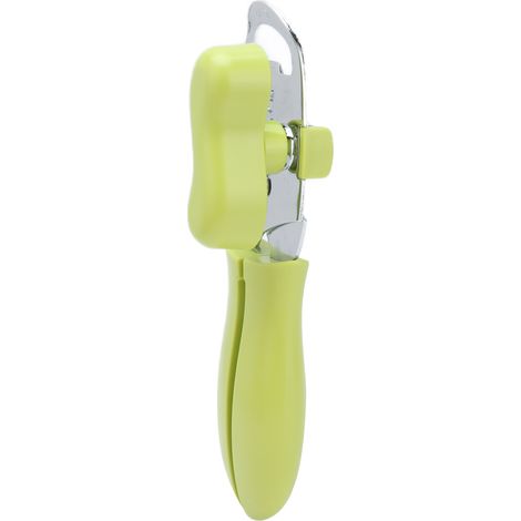 Ouvre-boîte multifonctionnel tire-bouchon en acier au carbone avec bord lisse et poignée antidérapante pour la cuisine (vert) (1/5)
