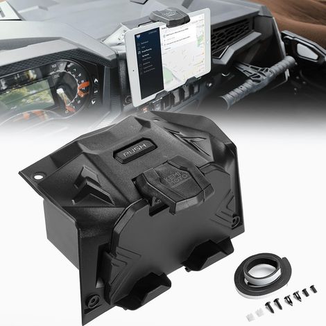 Caja de almacenamiento para soporte GPS de dispositivo eléctrico compatible con accesorios Polaris RZR XP 1000 XP Turbo RZR para tabletas, soporte para teléfono, espacio adicional, soporte ajustable p (1/5)