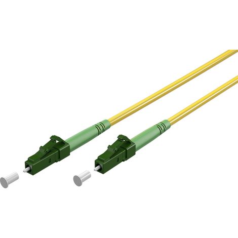 Cavo in fibra ottica, Singlemode (OS2) Yellow, giallo (Simplex), 20 m, fibra ottica (FOC), Spina LC-APC (8°)  Spina LC-APC (8°), guaina senza alogeni (LSZH). Lunghezza del Cavo 20 m