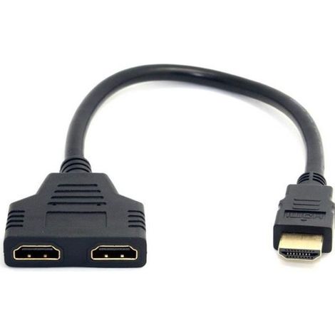 INECK® Prise HDMI 1 mâle vers Double HDMI 2 femelle Y adaptateur de câble de répartiteur LCD LED HD TV (1/4)