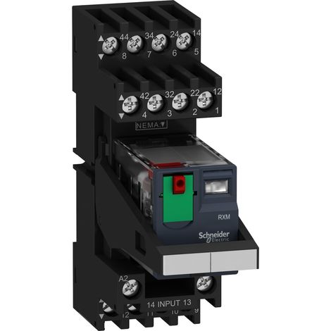 Schneider Electric RXM4AB1P7PVM - Schwarz - 230 V - EAC Lloyd's UL 508 EN/IEC 61810-1 CSA C22.2 No 14 IEC 61984 IP20 - 1500 VA - 6 A - 26,9 x 78,45 x 79 mm (RXM4AB1P7PVM)