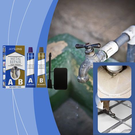 Waterproof welding adhesive, boxed cast iron sealing AB anti-seal, leak-proof, metal adhesive - 50g set -- BIEMMEDUE (1/5)