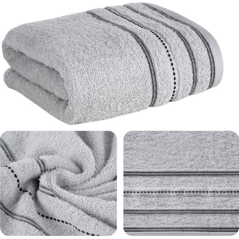 EUROFIRANY ASCIUGAMANO SPESSO VENTO BAGNO SPA HOTEL HORECA 70X140CM ARGENTO (1/5)
