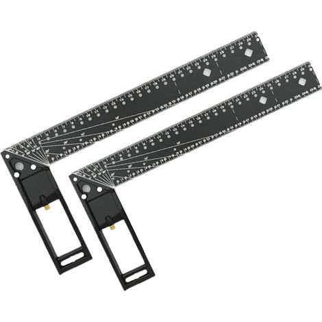 2 Pièces Règle Carrée pour le Travail Du Bois pour une Mesure Précise, Règle Carrée pour Règle D'Angle de Jauge Multifonctionnelle à 45/90 Degrés (1/5)