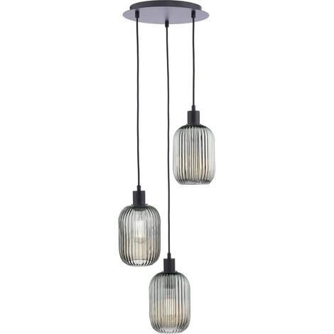Dar 3 Suspension à 3 lumières noir mat (1/2)