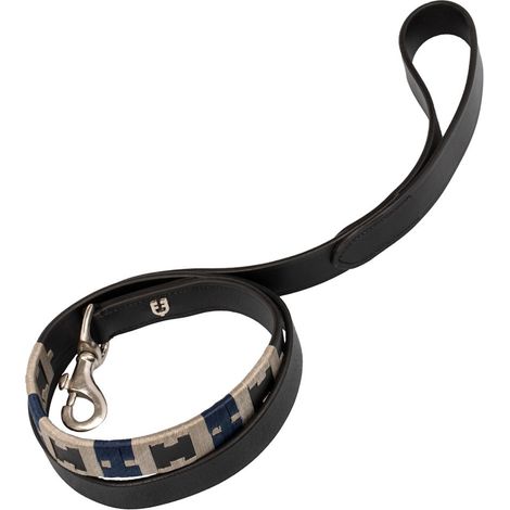 Nero - Guinzaglio in cuoio per cana modello polo H