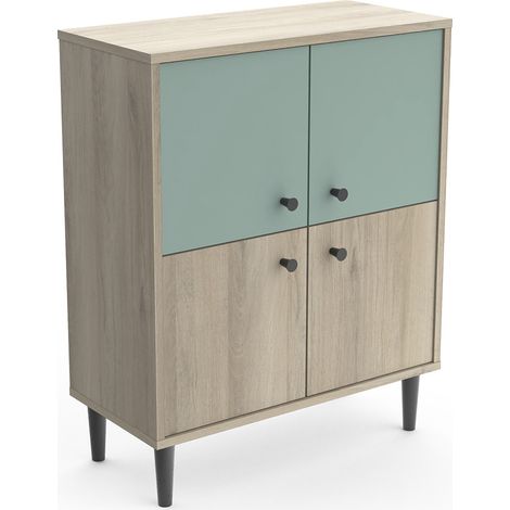 Meuble de rangement style scandinave 4 portes Cerise (1/5)