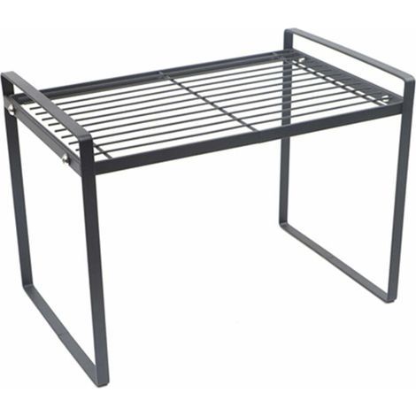 Étagère de placard de cuisine, support de rangement de cuisine, support de rangement de placard de cuisine monobloc, en métal avec garde-corps surélevés, durable et à forte capacité de charge, convie (1/5)