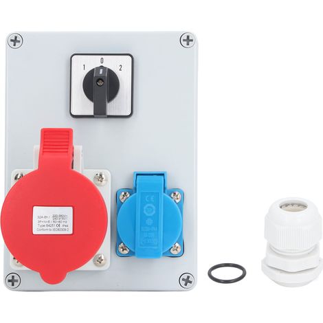 Boîte de distribution de puissance à prise murale CEE, 5P, 32a, 16a, interrupteur principal, étanche IP44, pour la construction