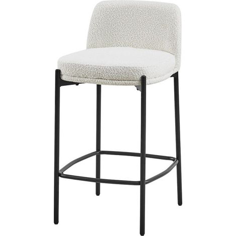 Sedia da banco ELISE colore bianco, dimensioni H91 x L44 x P42 cm