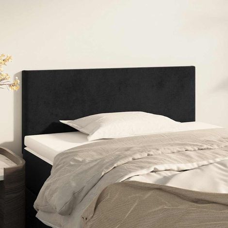Tête de lit en velours noir avec hauteur réglable 80 x 5 x 78/88 cm, 5.55kg - PANGIVO (1/5)