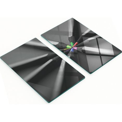 Tablas de cortar decorativas de cristal para cocina, color negro, 2x30x52 cm