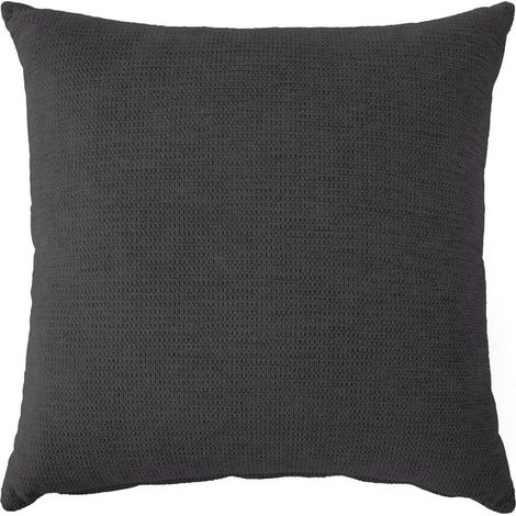 Polette - coussin - en tissu texturé - 60x60 cm - gris foncé (1/4)
