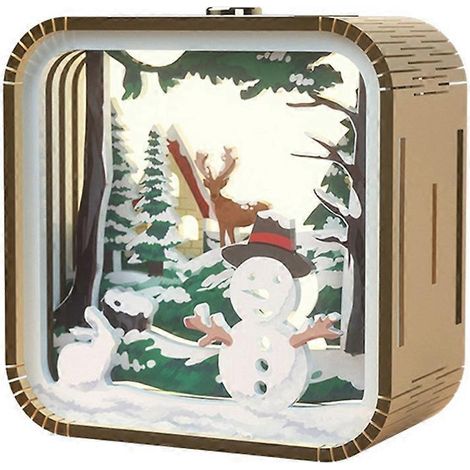 Berührungsempfindliches Nachtlicht aus Holz, Cartoon-Design, zum Selbstzusammenbau, Stereo-Effekt für eine stimmungsvolle Beleuchtung. Ideal als Geschenk zum Schulabschluss oder als Weihnachtsgeschenk (1/5)