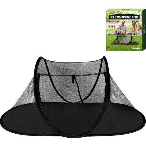 Tente extérieure pour chat , enclos pour animaux de compagnie adapté aux chats et petits animaux, parc de jeu d'intérieur portable avec sac de transport (noir) (1/4)