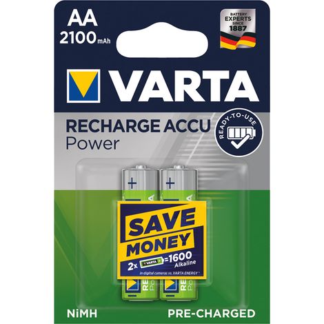 Pila Stilo Ricaricabile Accu Power Pz 2 Varta Hr6 1,2 v Aa