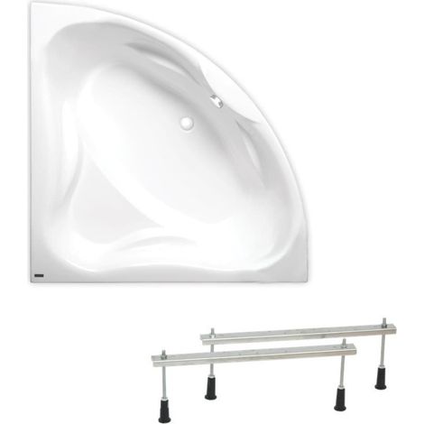 Siko 150x150 cm Royale baignoire d'angle avec pieds, Acrylique, Gauche et Droite, Blanc (RO1500NEW-SET)