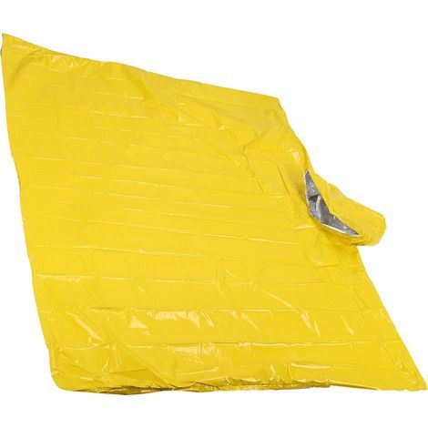 Manteau de pluie chaud imperméable pour randonnée et survie, réutilisable, couleur jaune vif (1/5)