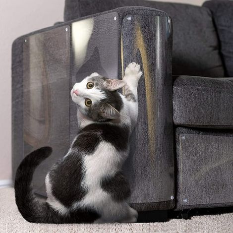 8 Protector de meubles, plastique durable, design anti-griffures, fixation murale, pour tous chats (1/5)